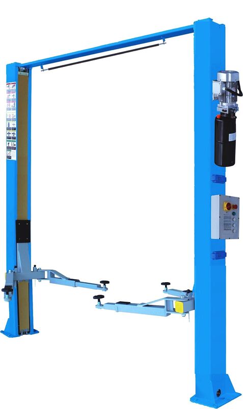 220V 1PH 2 Post Clear Floor Car Lift For Garage Electrical Lock Release